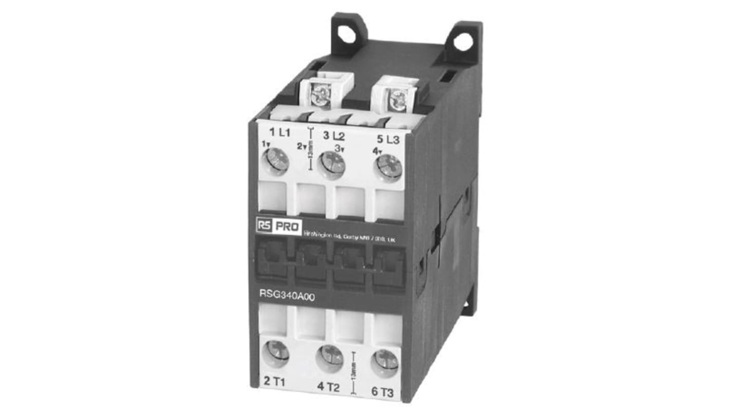 RS PRO Contactor, 24 V dc Coil, 3-Pole, 40 A, 18.5 kW, 3 → 400 V