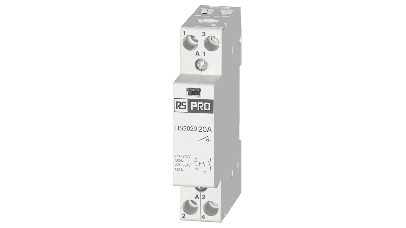 RS PRO Contactor, 230 V ac Coil, 20 A, 1.1 kW, 440 V