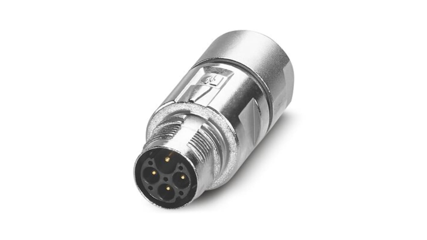 Phoenix Contact Connector, 4 Contacts, Cable Mount, M17 Connector, Plug, Male, IP67, IP68, M17 PRO Series