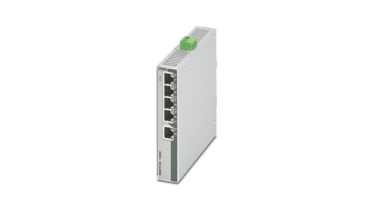 Phoenix Contact 1102077, Unmanaged 4 Port Ethernet Switch With PoE RJ-45