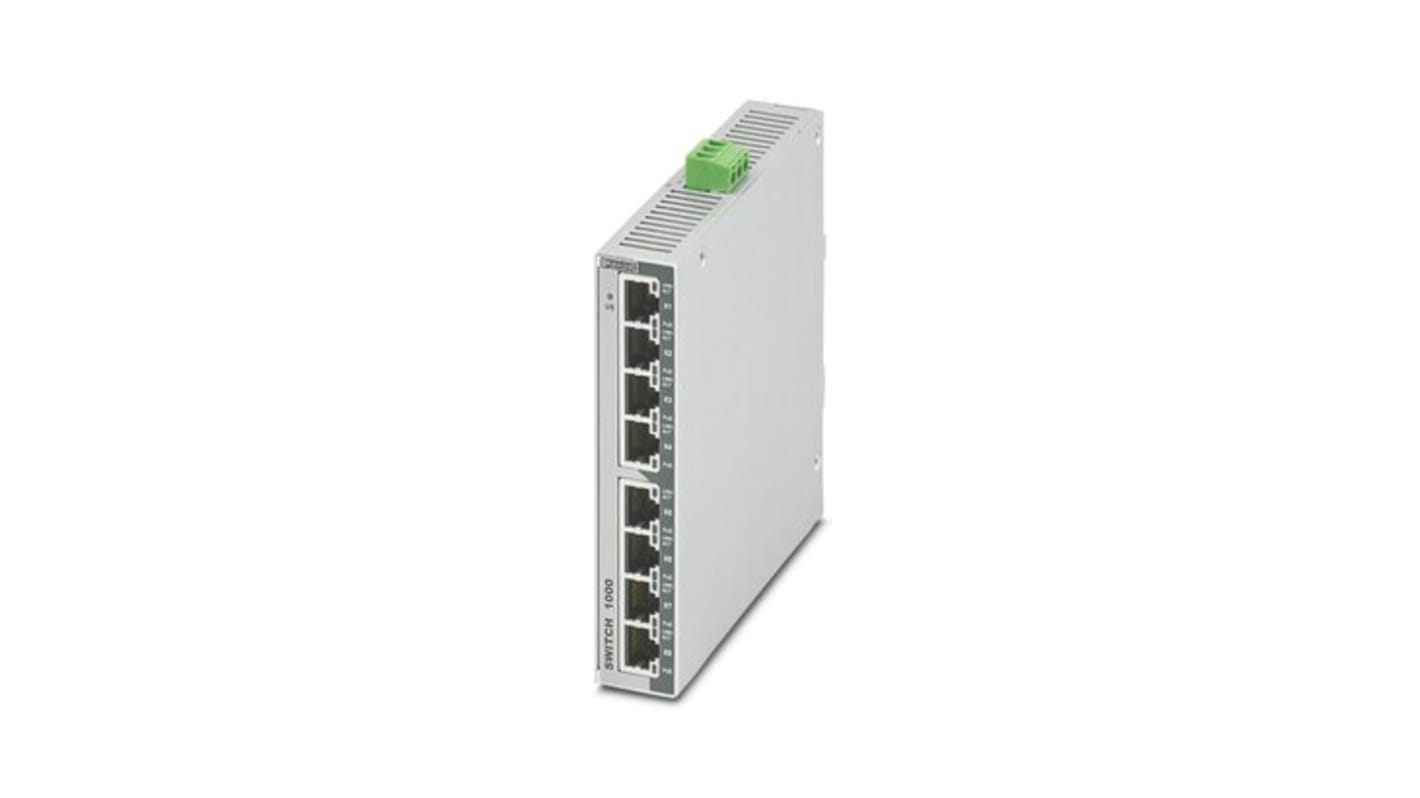 Phoenix Contact 1102079, Unmanaged 8 Port Ethernet Switch With PoE RJ-45