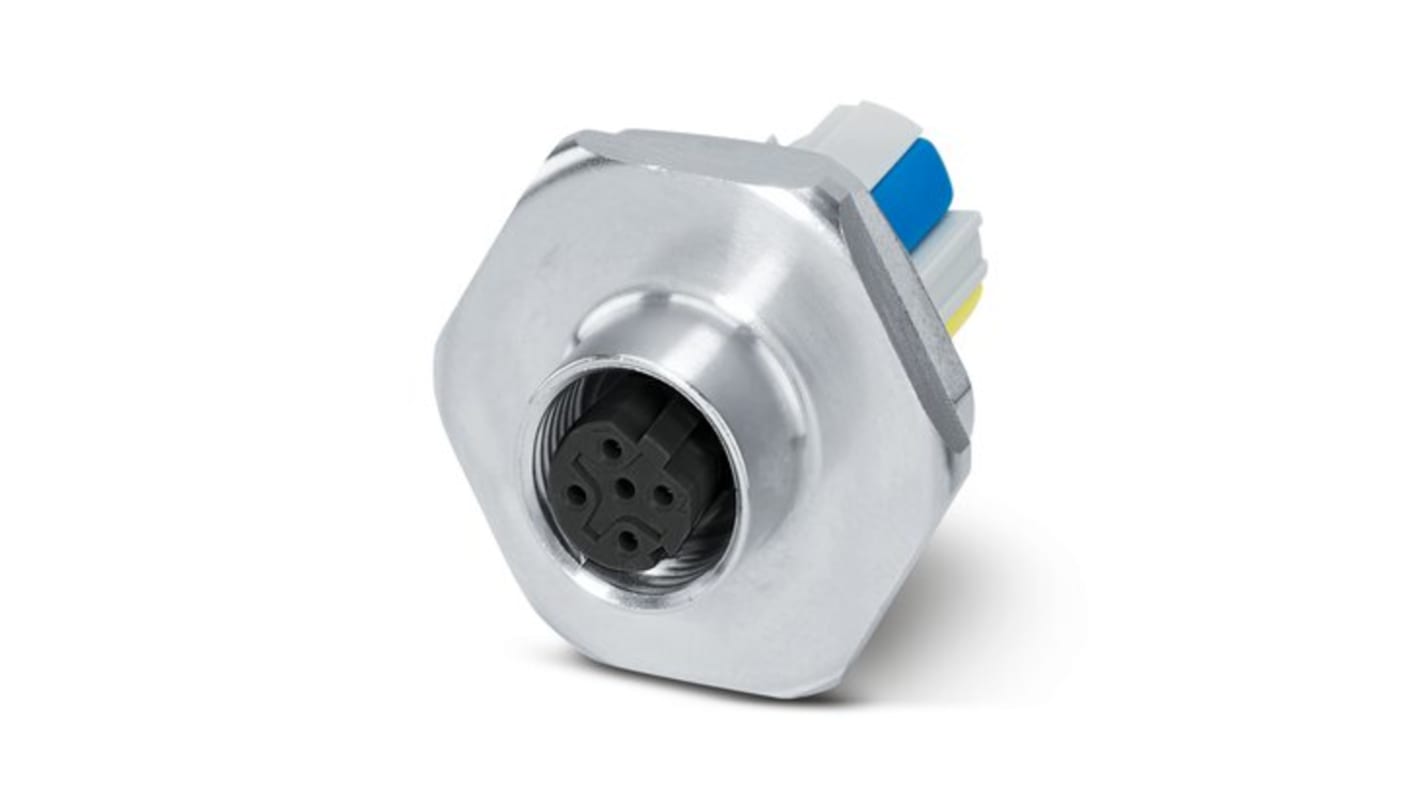 Phoenix Contact Connector, 4 Contacts, Cable Mount, M12 Connector, Socket, Female, IP67, SACC Series