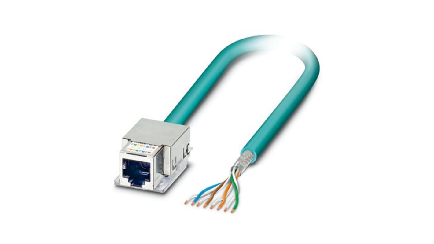 Cable Ethernet Cat6 apantallado Phoenix Contact de color Azul Claro, long. 2m, funda de Poliuretano, UL 94 V2