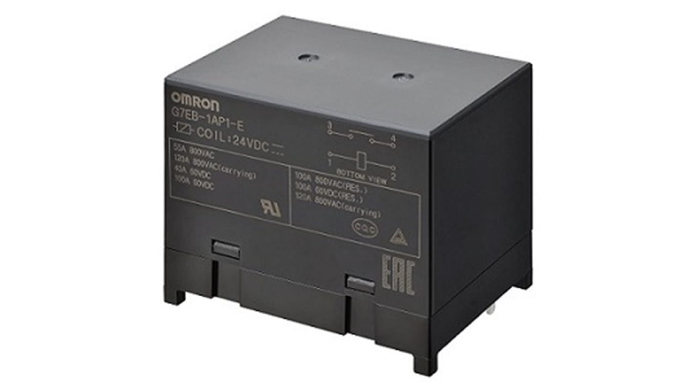 オムロン パワーリレー, 12V dc 1a接点, 100A, 基板実装