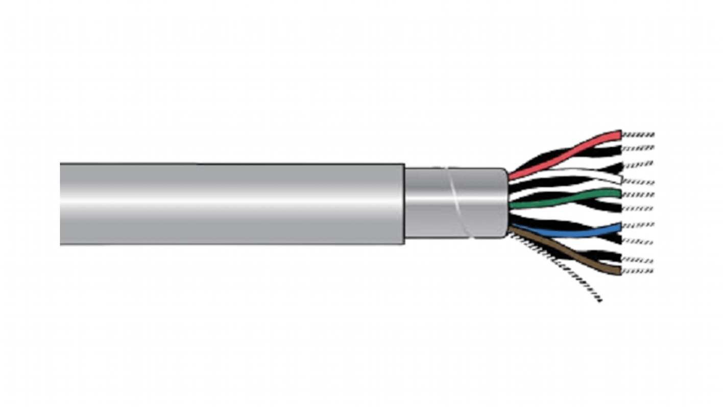 Alpha Wire Alpha Essentials Communication & Control Computer Cable 1 Core Power Cable, Black/Red Polyvinyl Chloride