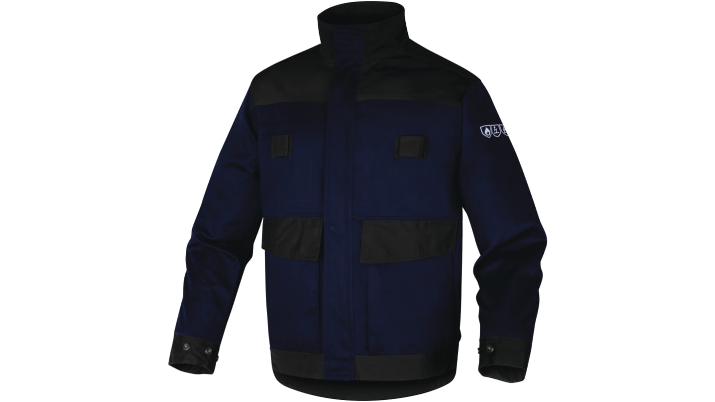 Delta Plus MAIVE2 Chemikalienbeständige Jacke Unisex Arbeitsjacke Schwarz/Marineblau, Größe XXL