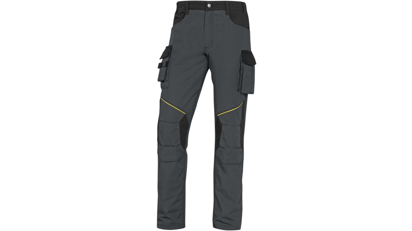 Pantalon de travail Delta Plus MCPA2STR, 66.04 → 73.66cm Unisexe, Noir/Vert/Blanc/Jaune en Coton, Élasthanne,