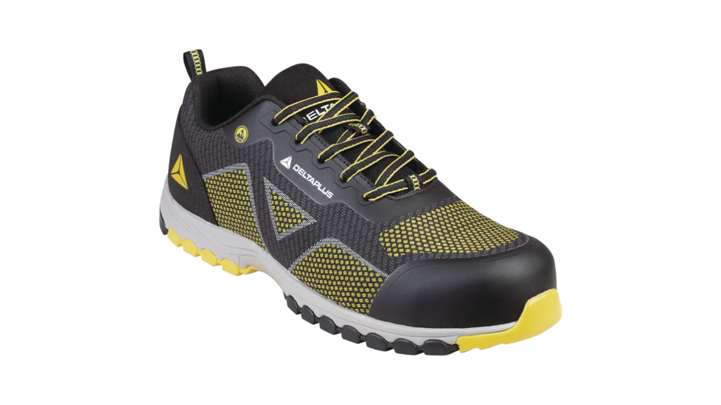 Delta Plus MEMPHIS S1P ESD SRC Men's Black/Yellow Composite Toe Capped Safety Shoes, UK 11, EU 46