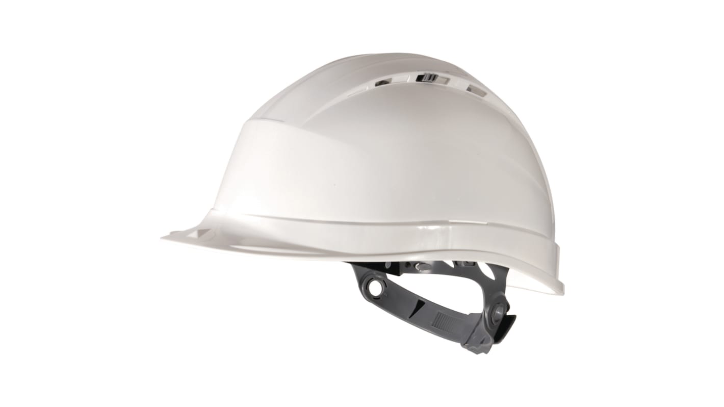 Delta Plus QUARTZ I White Safety Helmet, Adjustable, Ventilated