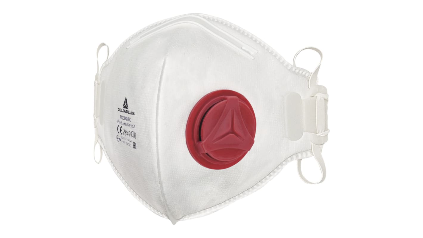 Delta Plus M1300V Series Disposable Respirator for General Purpose Protection, FFP3, Valved, Fold Flat 10Each per