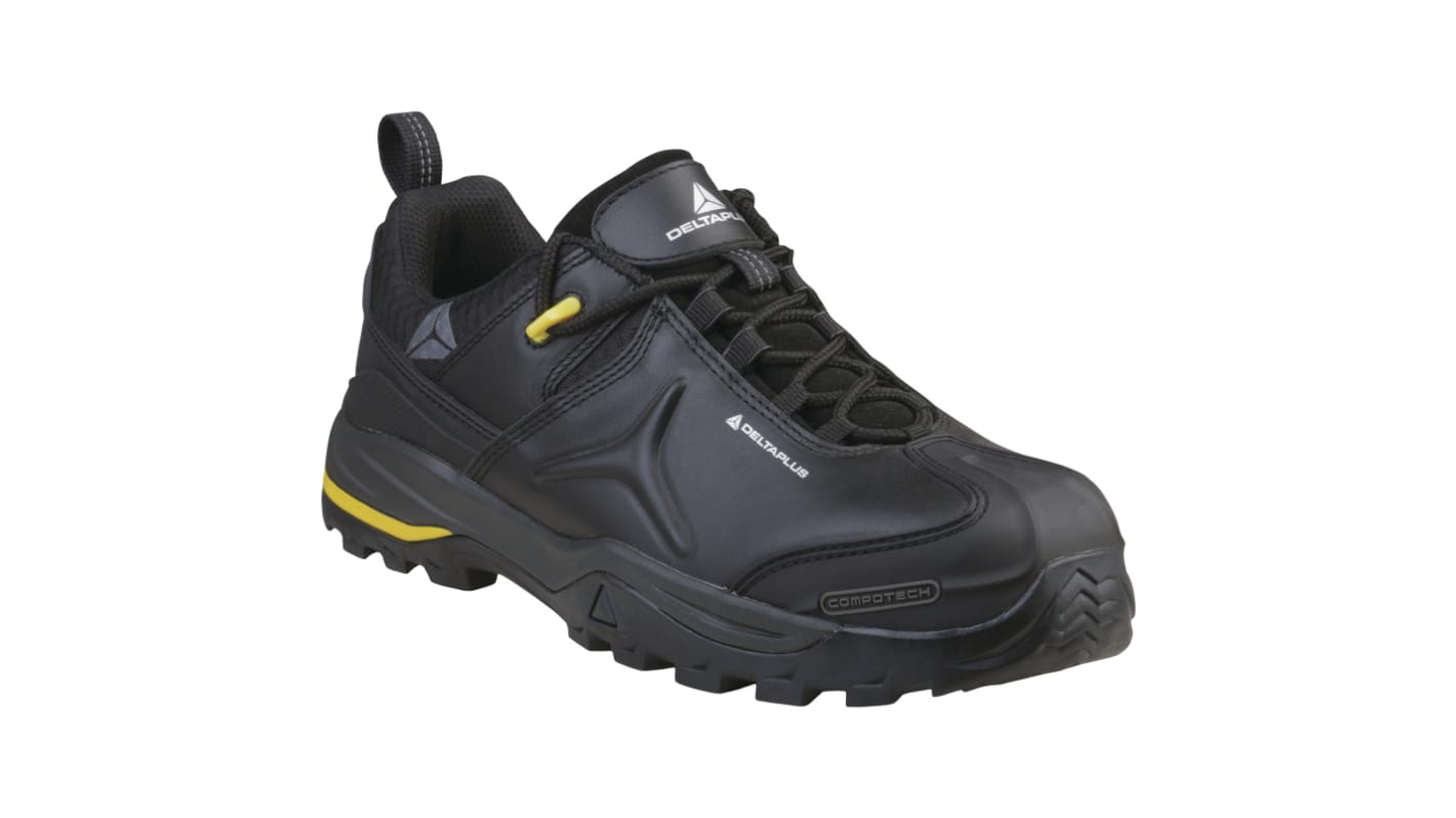 Delta Plus TW302 S3 SRC Men's Black, Yellow Composite Toe Capped Safety Shoes, UK 10, EU 44
