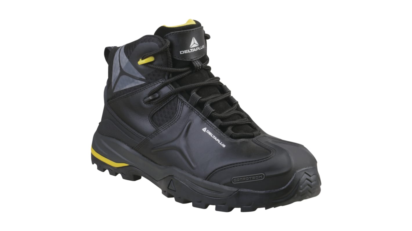 Zapatos de seguridad Delta Plus, serie TW402 de color Negro, amarillo, talla 39, S3 SRC