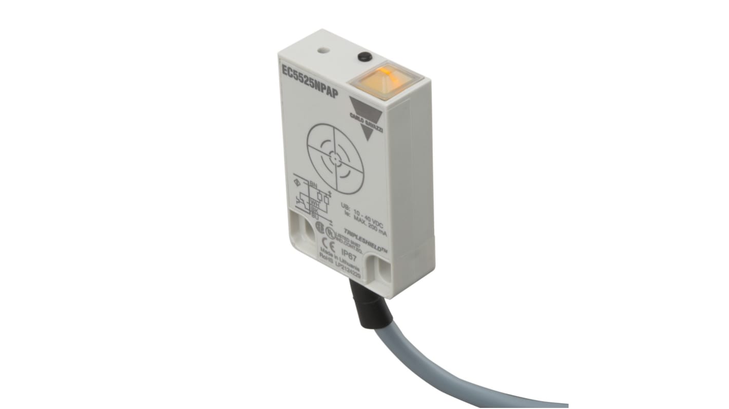 Sensor de proximidad Carlo Gavazzi, alcance 25 mm, salida NPN, 10 → 40 V CC, IP67