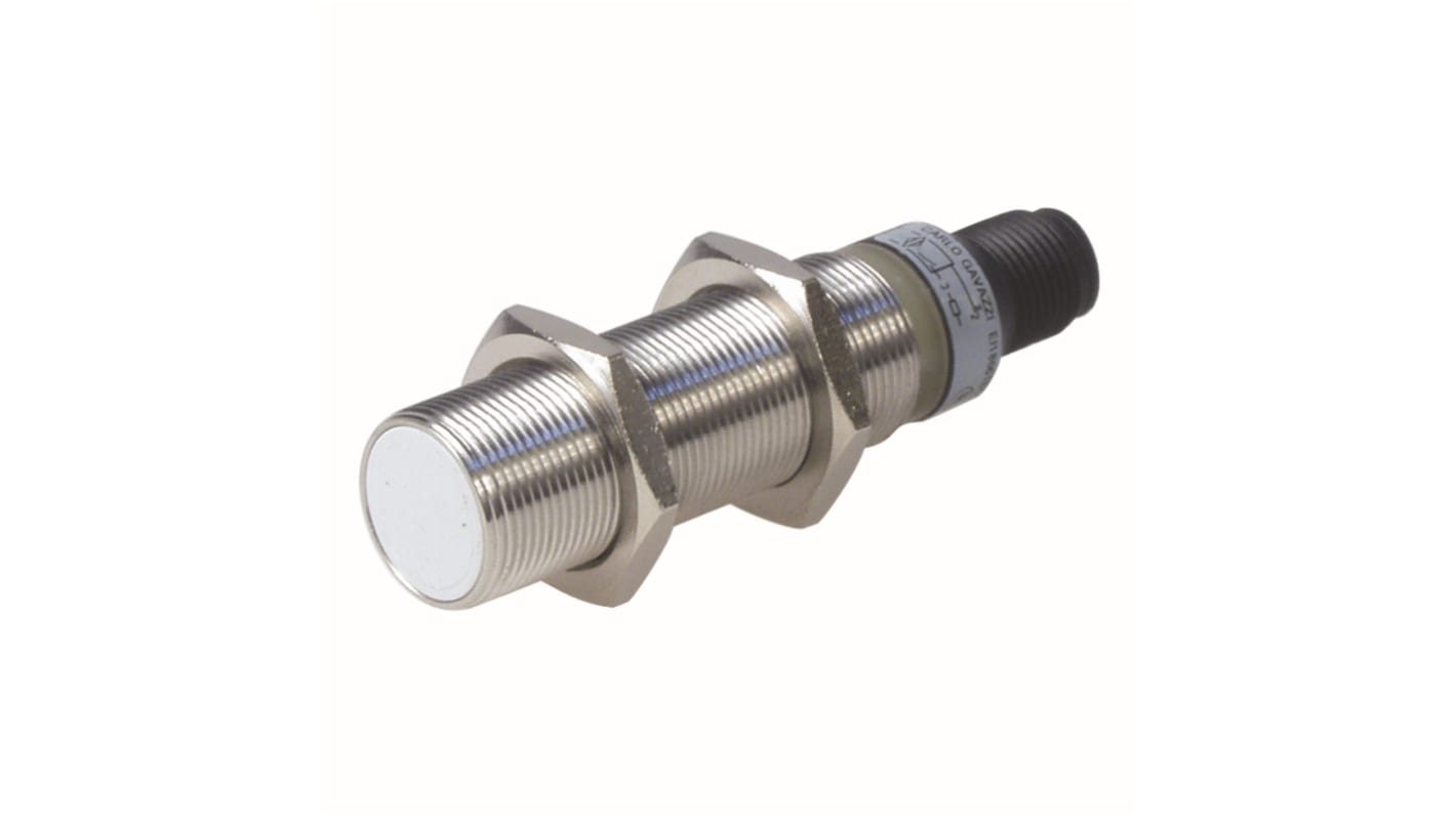 Carlo Gavazzi Inductive Barrel Proximity Sensor, M18, 5 mm Detection, 2-Wire NO, 20 → 250 V ac