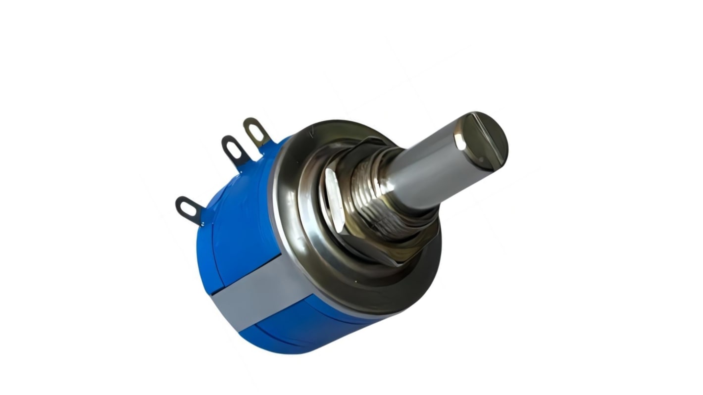 RS PRO 2kΩ Rotary Potentiometer 10-Turns 1-Gang Bushing Mount