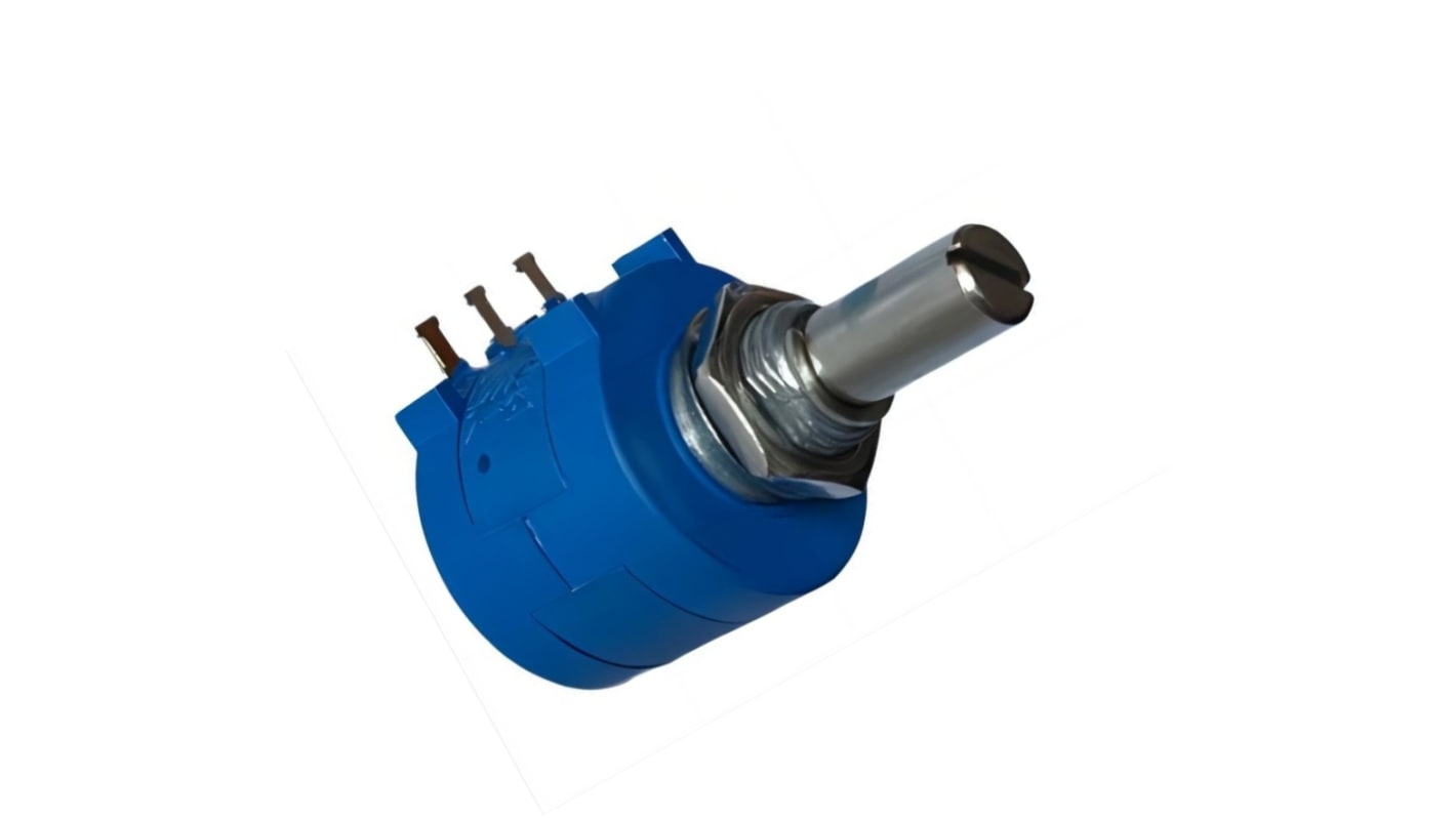 RS PRO 50kΩ Rotary Potentiometer 10-Turns 1-Gang Bushing Mount
