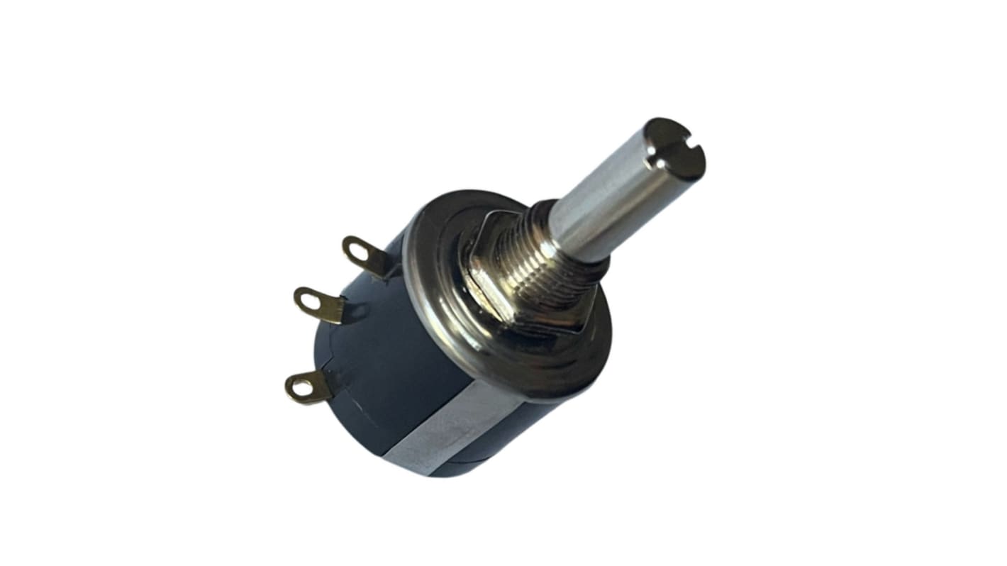 RS PRO 5kΩ Rotary Potentiometer 5-Turns 1-Gang Bushing Mount