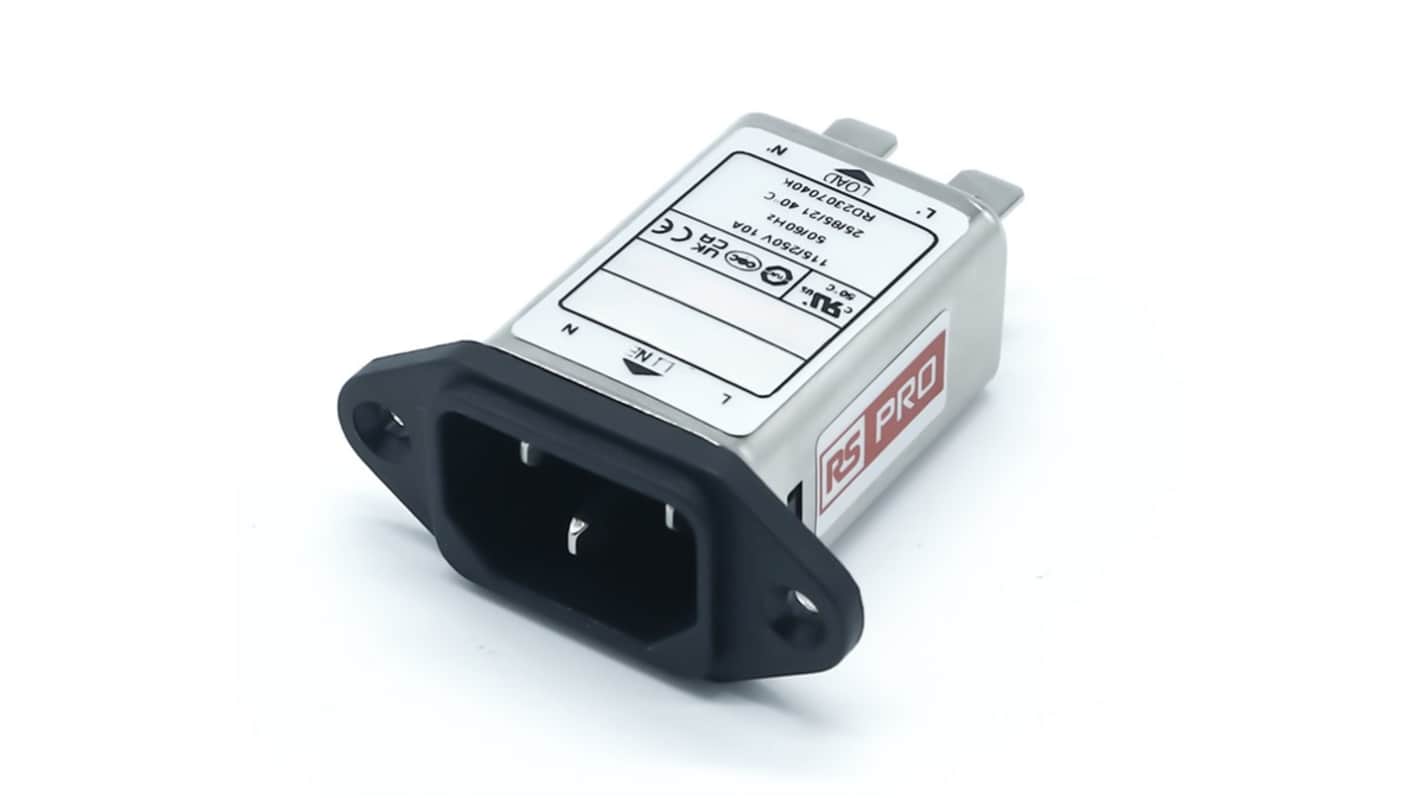 RS PRO IECインレット, 10A 250 V ac シャーシマウント