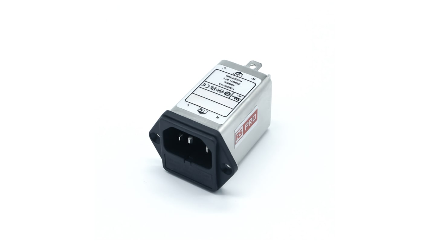 RS PRO IECインレット, 6A 250 V ac, 2ヒューズ シャーシマウント