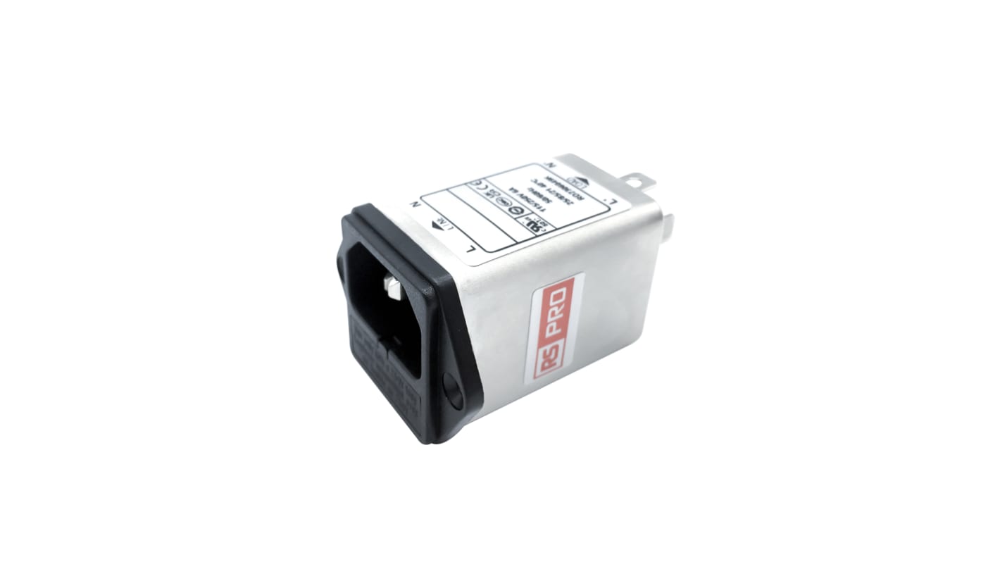 RS PRO插座滤波器, 额定电压250 V 交流, 额定电流6A, 底盘