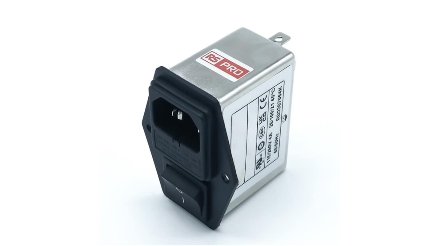 RS PRO IECインレット, 4A 250 V ac, 1ヒューズ 2極 シャーシマウント