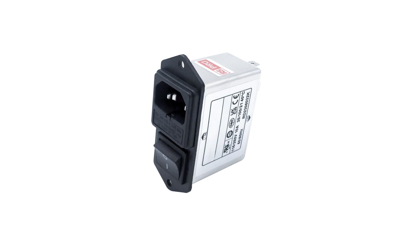 RS PRO IECインレット, 10A 250 V ac, 2ヒューズ 2極 シャーシマウント