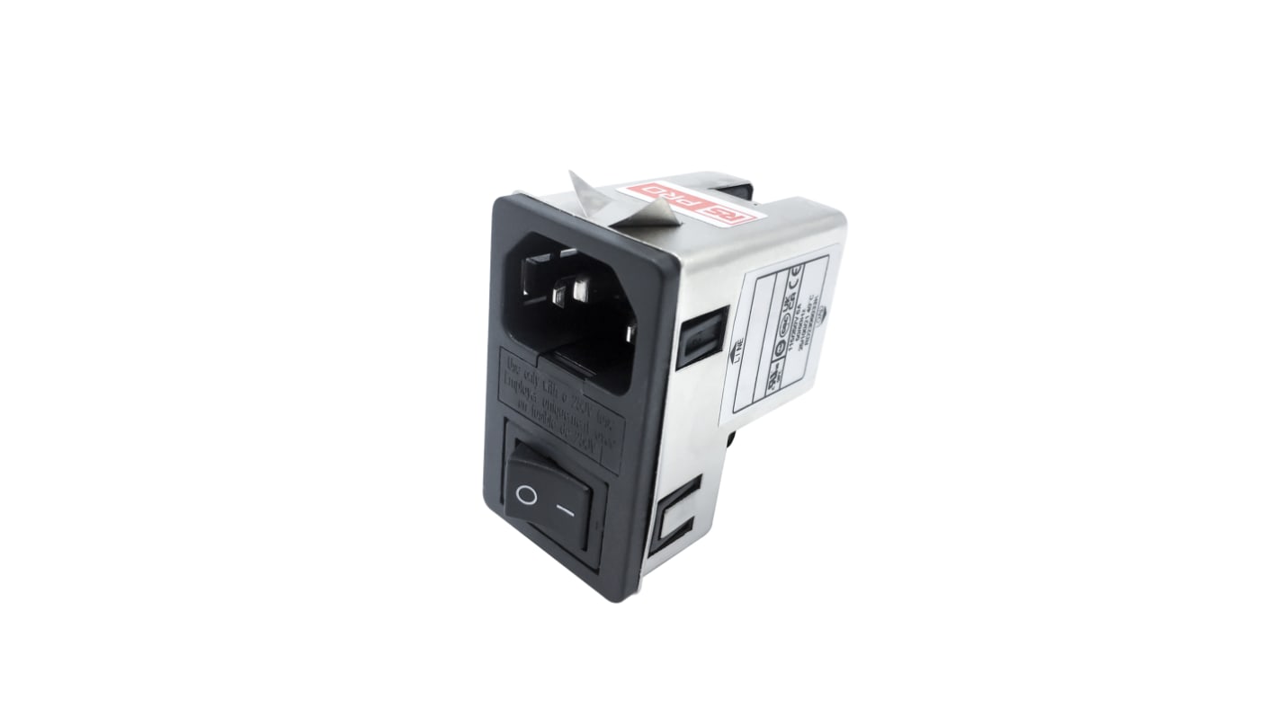 RS PRO IECインレット, 6A 250 V ac, 1ヒューズ 2極 シャーシマウント