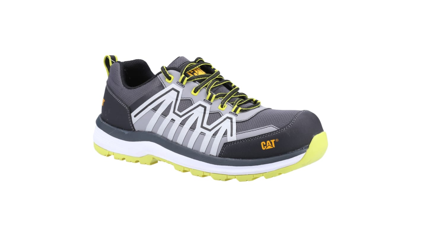 Caterpillar CHARGE Unisex Black/Lime Toe Capped Safety Shoes, UK 4, EU 37