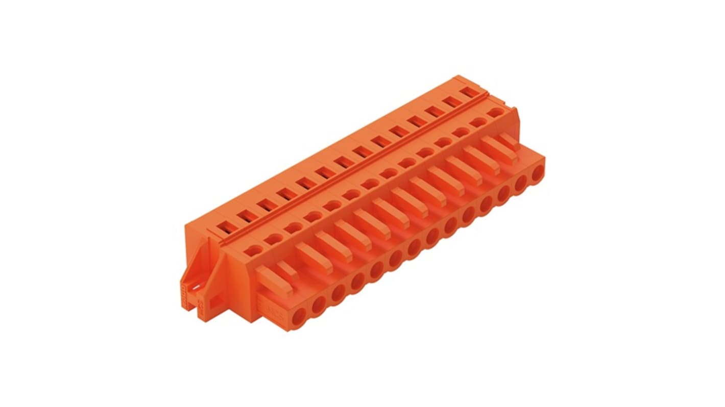 WAGO 231 Series Pluggable Connector, 14-Pole, Female, 14-Way, Snap-In, 16A