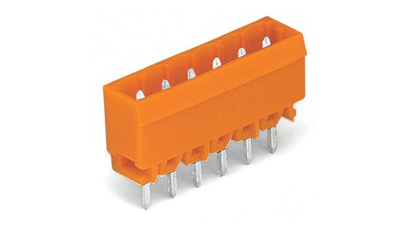 Conector macho para PCB WAGO serie 231 de 2 vías, 1 fila, paso 5.08mm, Montaje en PCB