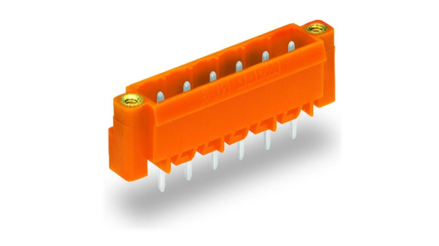 WAGO 15p单排排针 直向, 5.08mm间距, PCB安装, 231系列