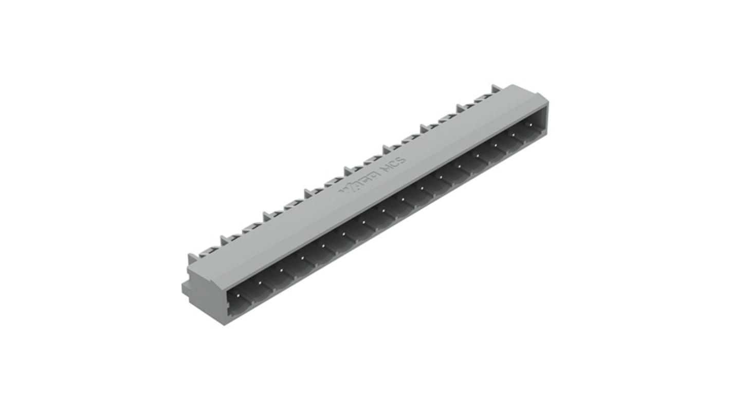 WAGO 231 Series Angled PCB Mount PCB Header, 16 Contact(s), 5mm Pitch, 1 Row(s), Shrouded