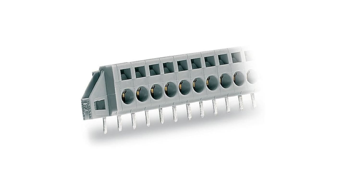 WAGO 231 Series PCB Terminal Block, 2-Contact, 5mm Pitch, Feed Through Mount, 1-Row, Cage Clamp Termination