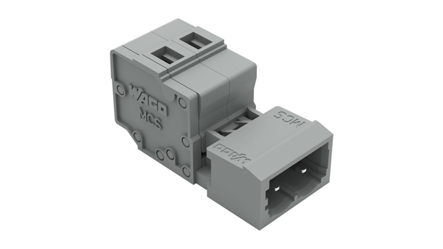 WAGO 231 Series Connector, 3-Pole, Male, 3-Way, Feed Through, 15A