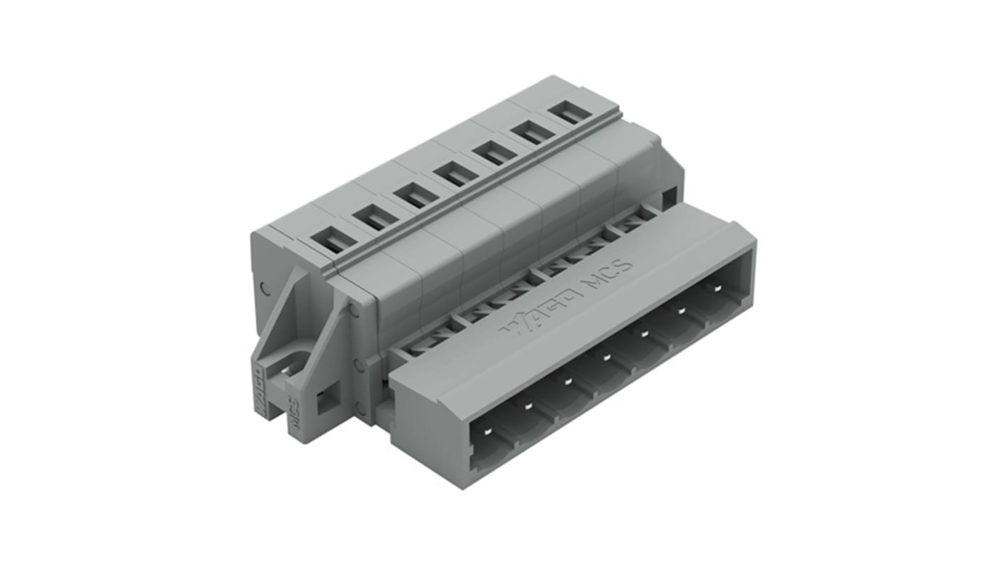 WAGO 231 Series Pluggable Connectors, 7-Pole, Male, 7-Way, Snap-In, 12A