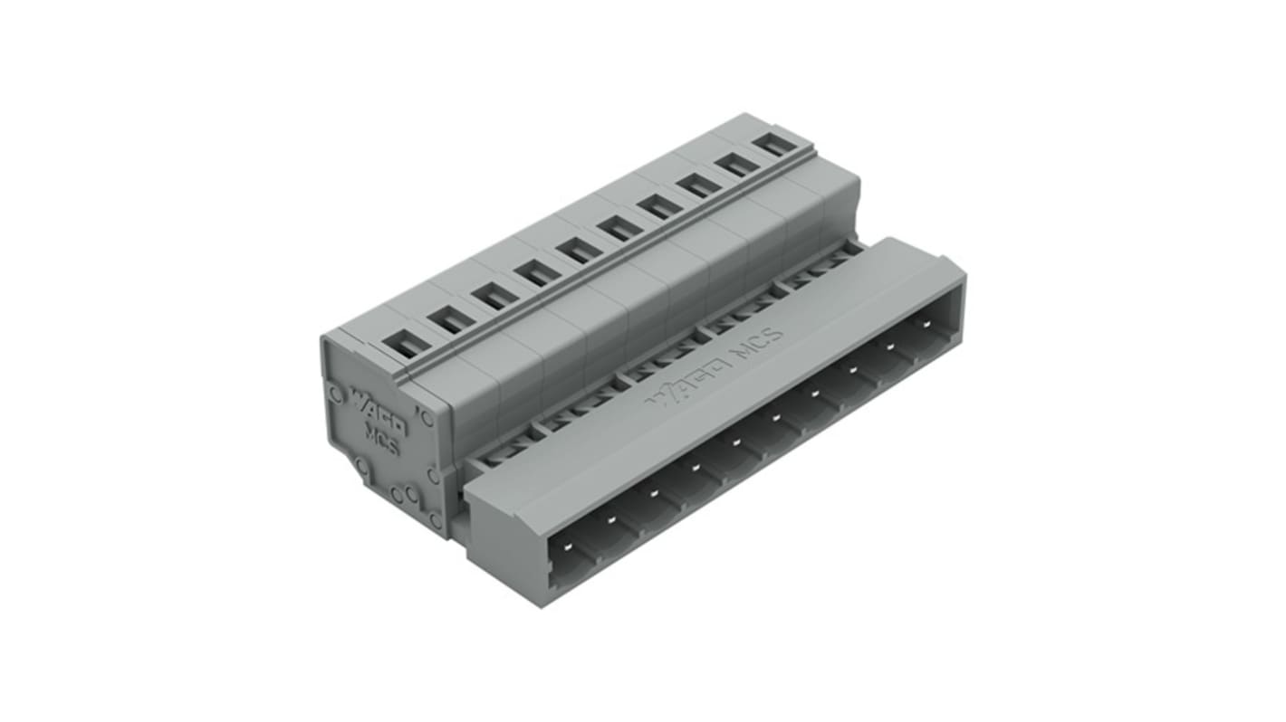 WAGO 231 Series Connector, 10-Pole, Male, 10-Way, Snap-In, 12A