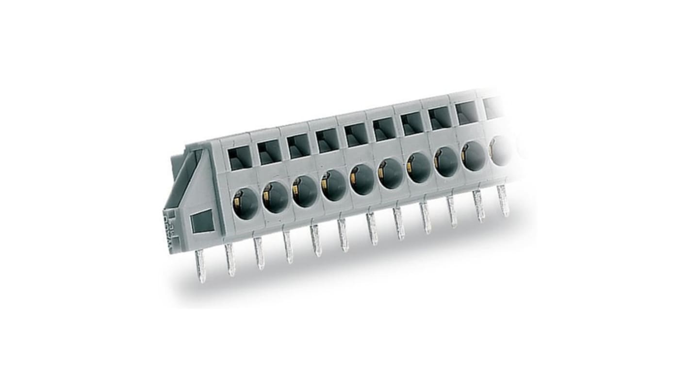 WAGO 231 Series PCB Terminal Block, 12-Contact, 5mm Pitch, PCB Mount, 1-Row, Cage Clamp Termination