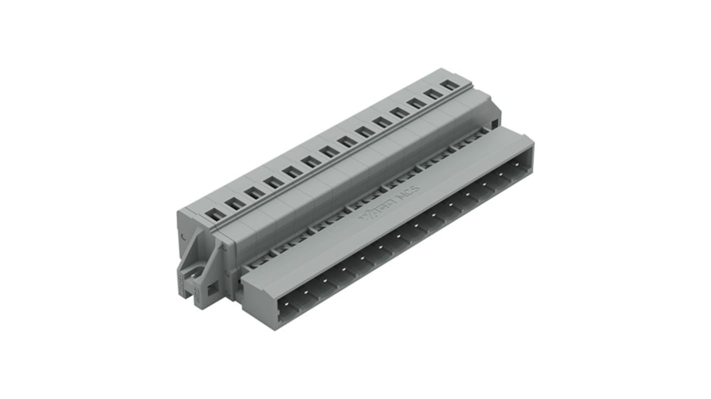 WAGO 231 Series Pluggable Connector, 14-Pole, Male, 14-Way, Feed Through, 15A
