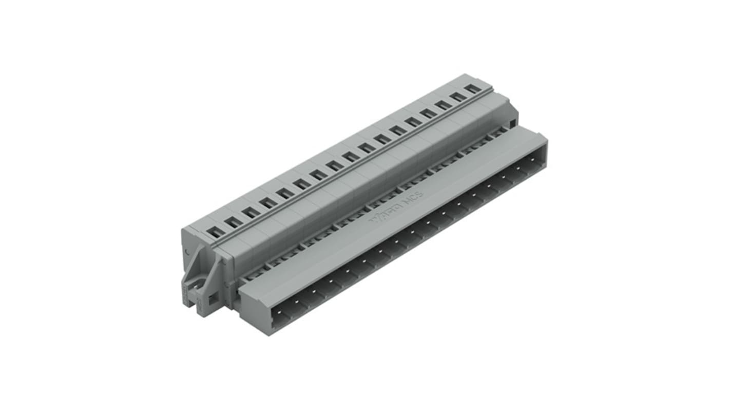 WAGO 231 Series Pluggable Connector, 17-Pole, Male, 17-Way, Snap-In, 12A