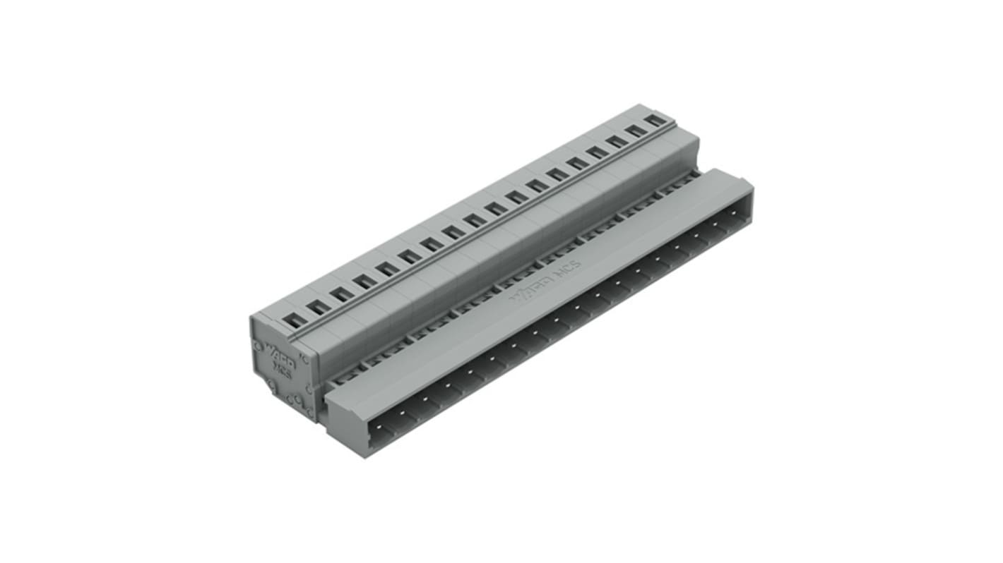 WAGO 231 Series Pluggable Connector, 18-Pole, Male, 18-Way, Feed Through, 15A