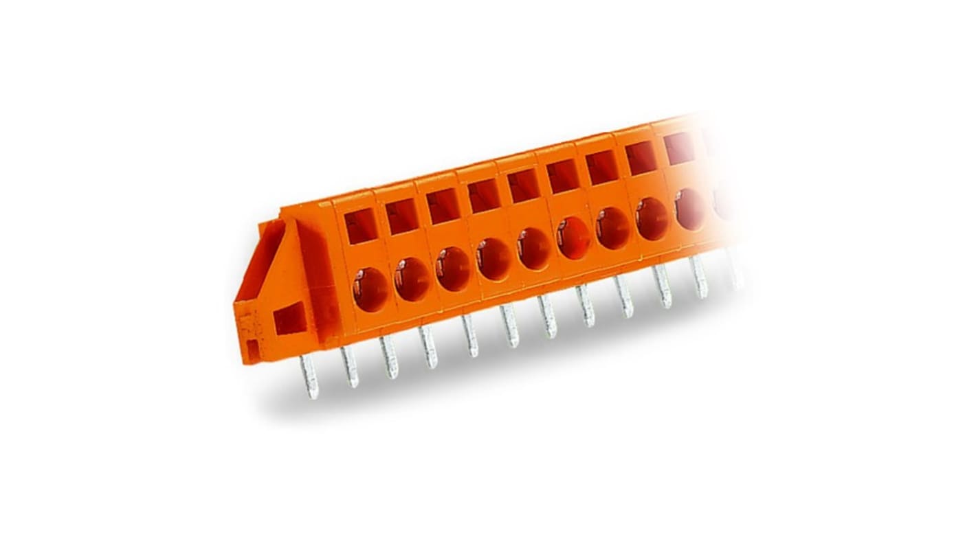 WAGO 231 Series PCB Terminal Block, 5-Contact, 5.08mm Pitch, PCB Mount, 1-Row, Cage Clamp Termination