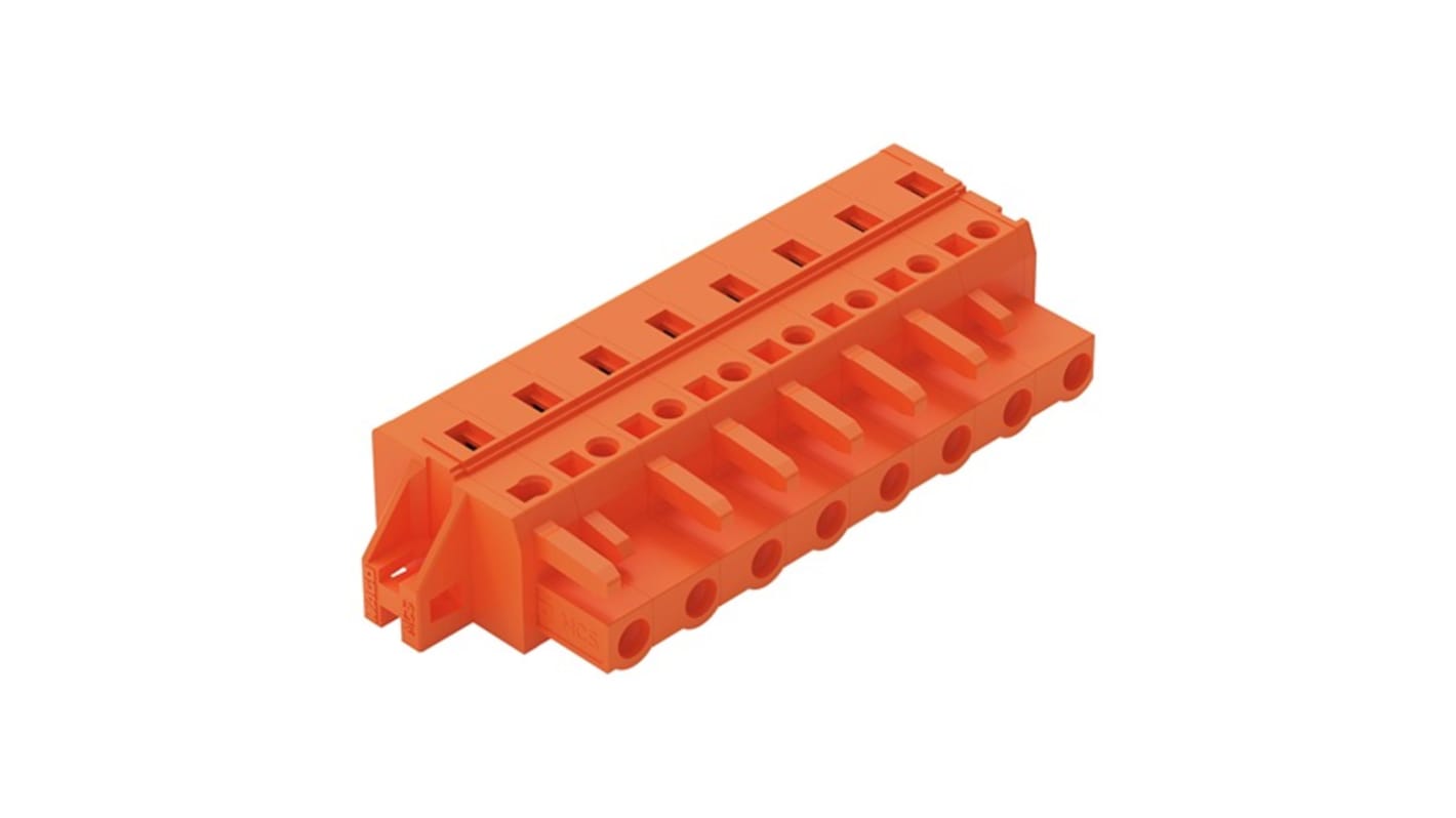 WAGO 231 Series Pluggable Connector, 8-Pole, Female, 8-Way, Snap-In, 16A