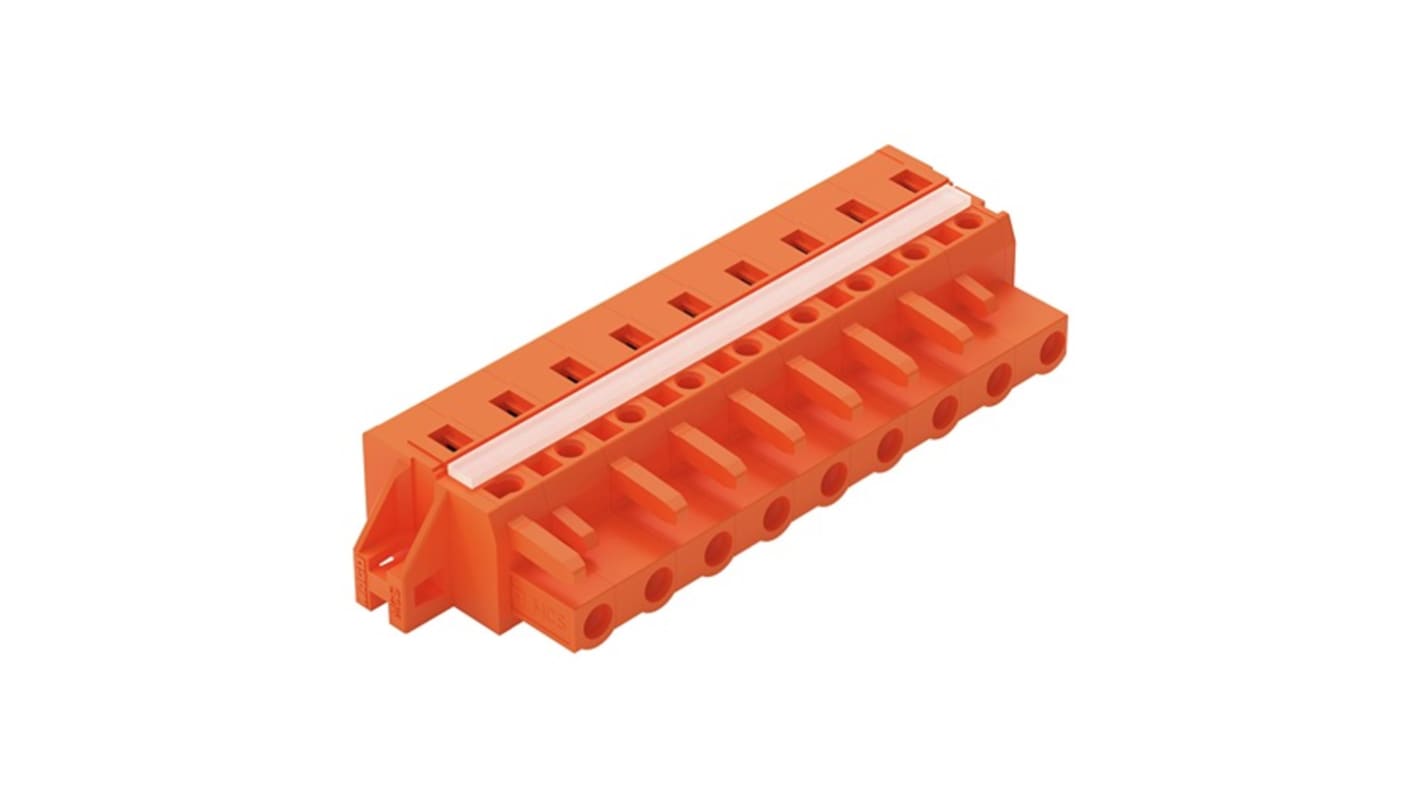 WAGO 231 Series Pluggable Connector, 9-Pole, Female, 9-Way, Panel Mount, 16A