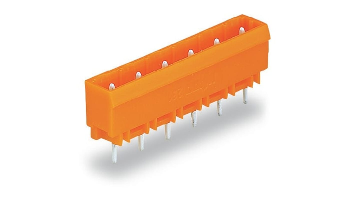 WAGO 231 Series Straight PCB Mount PCB Header, 10 Contact(s), 7.62mm Pitch, 1 Row(s), Shrouded