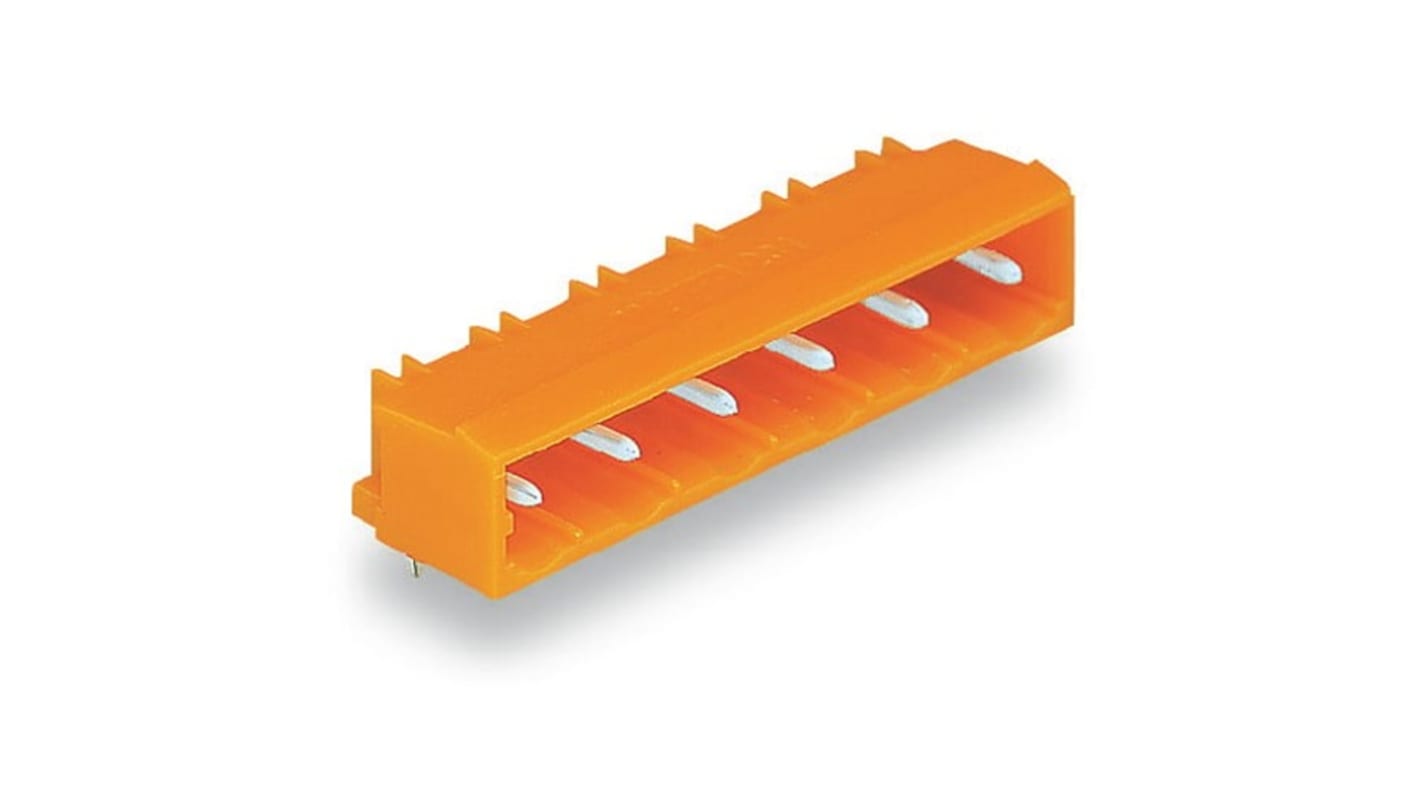 Conector macho para PCB En Ángulo WAGO serie 231 de 2 vías, 1 fila, paso 7.62mm, Montaje en PCB