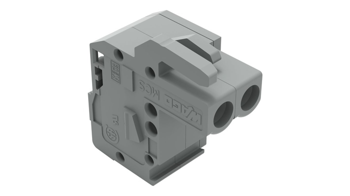 WAGO 232 Series Connector, 2-Pole, Female, 2-Way, Plug-In, 15A