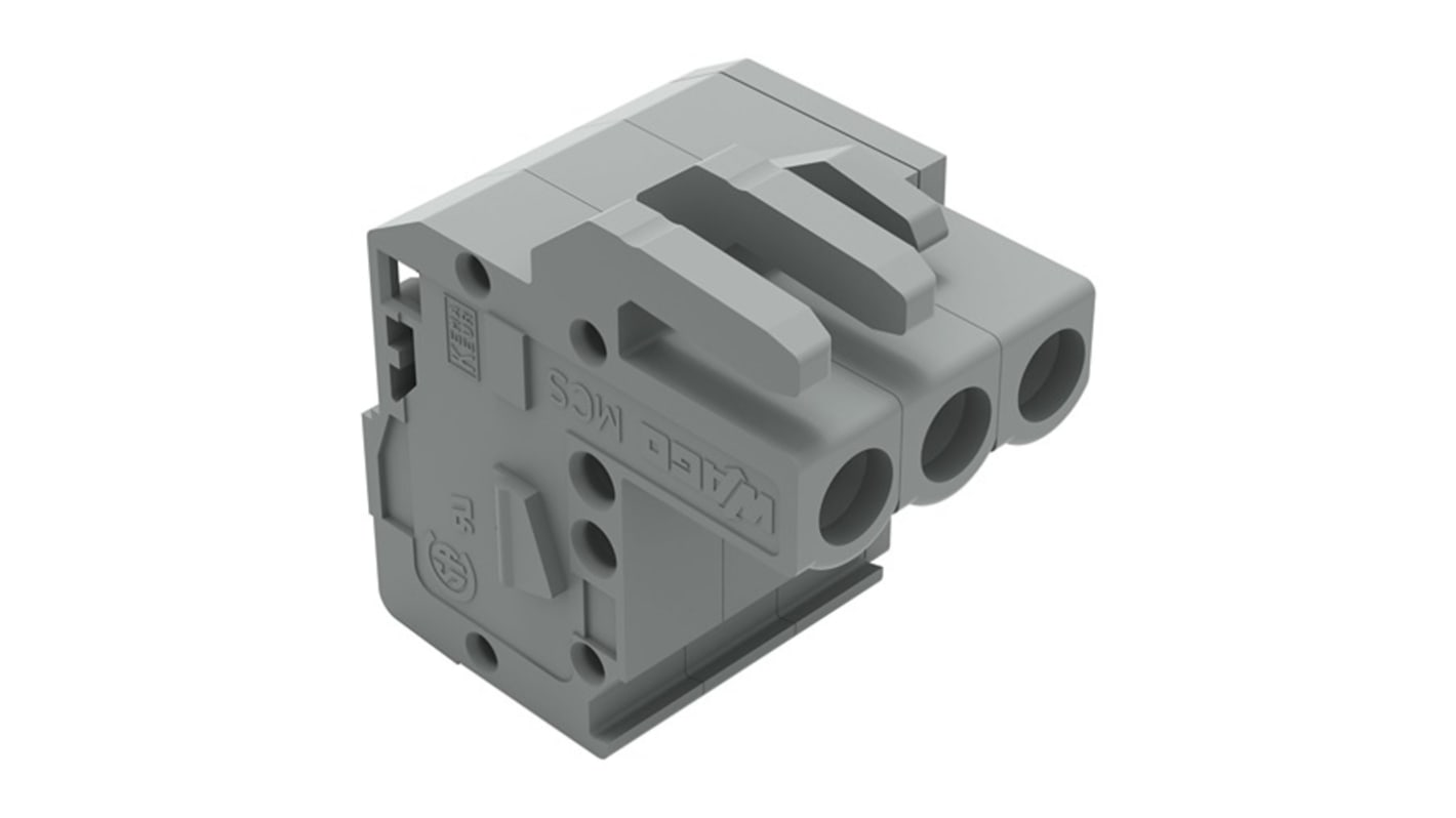 WAGO 232 Series Pluggable Connector, 3-Pole, Female, 3-Way, Snap-In, 14A