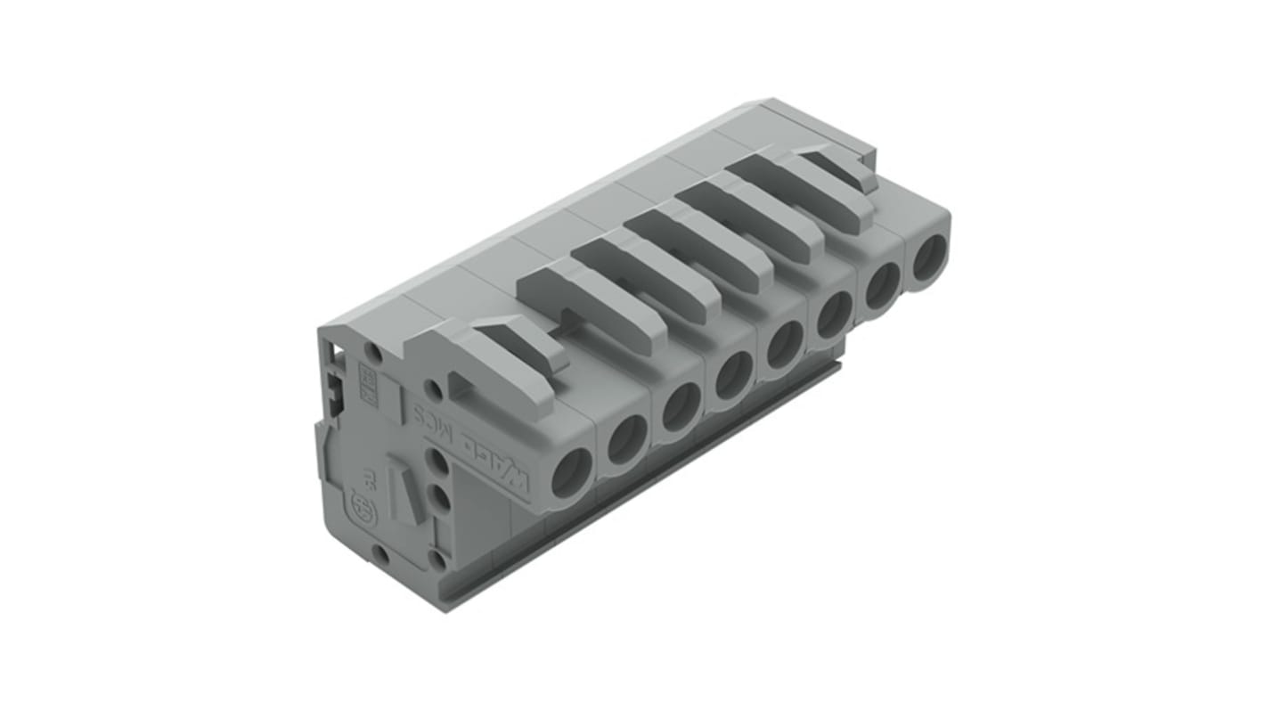 WAGO 231 Series Pluggable Connector, 8-Pole, Female, 8-Way, Vertical/Horizontal Mount, 15A
