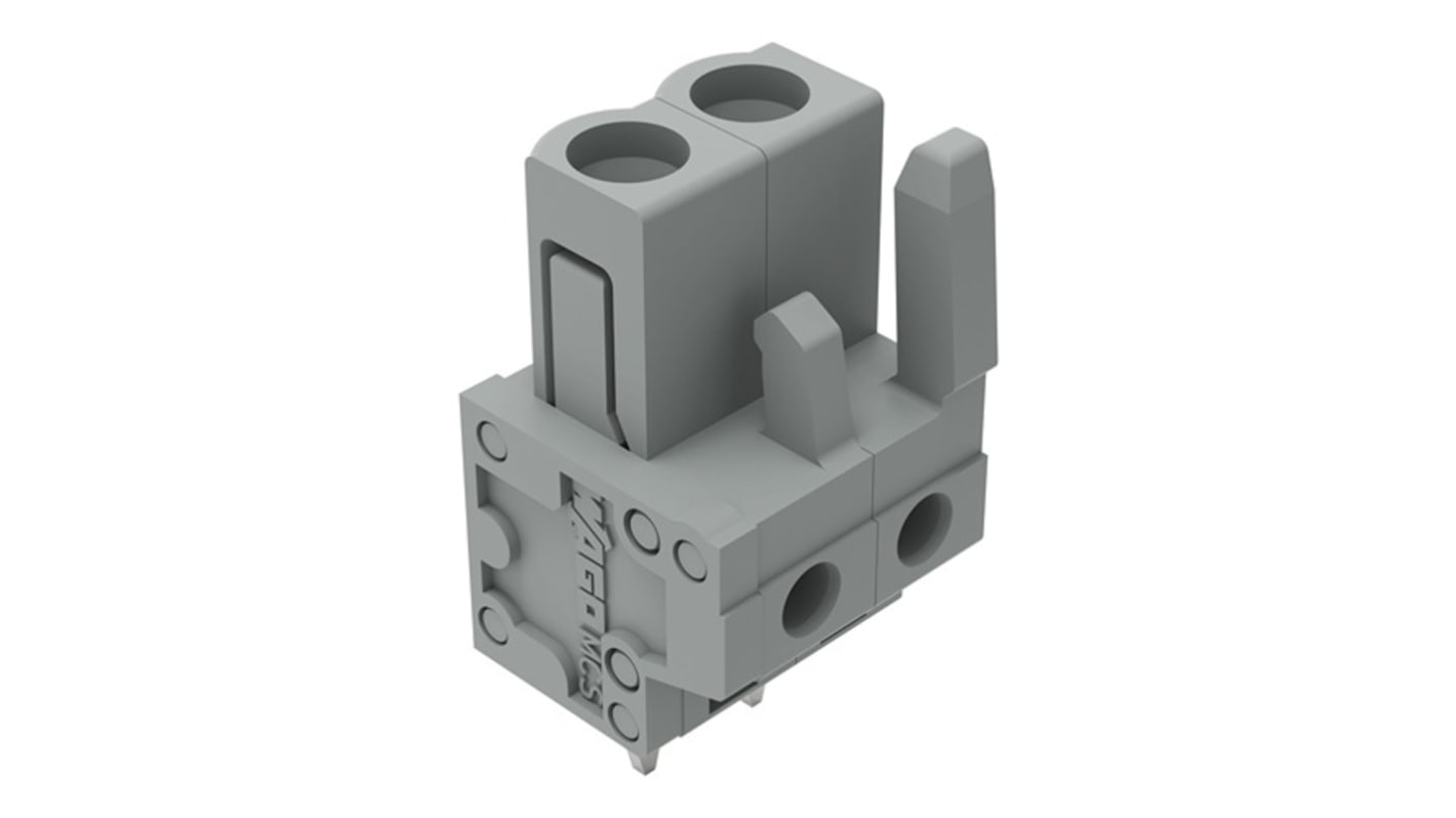 WAGO 232 Series Straight PCB Mount PCB Header, 2-Contact, 1-Row, 5mm Pitch, Plug-In Termination