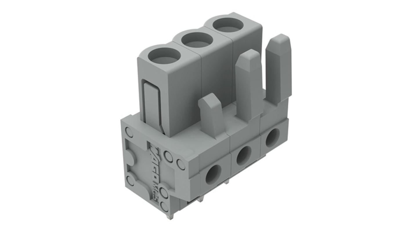 WAGO 2091 Series Straight PCB Mount PCB Header, 5-Contact, 1-Row, 5mm Pitch, Solder Pin Termination